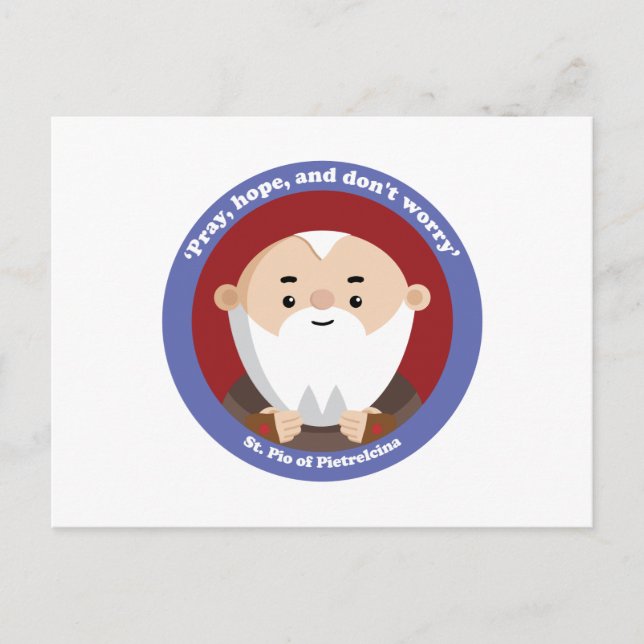St Pio i Pietrelcina Vykort (Framsida)