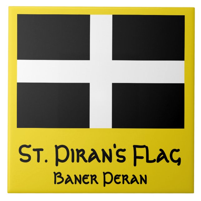 St. Piran:s flagga Kakelplatta (Framsidan)