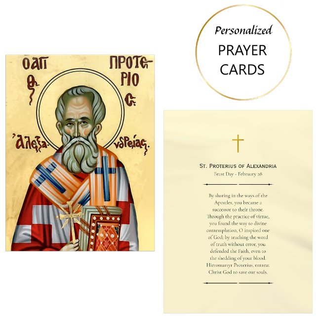 St. Proterius of Alexandra Orthodox Prayer Card    Placeringskort (Skapare uppladdad)