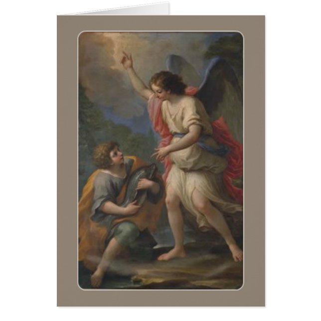 St.-Raphael-ärkeängel och Tobias Hälsningskort (Framsidan)