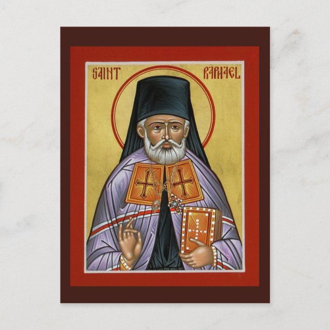 St. Raphael of Brooklyn Prayer Card Vykort (Framsida)