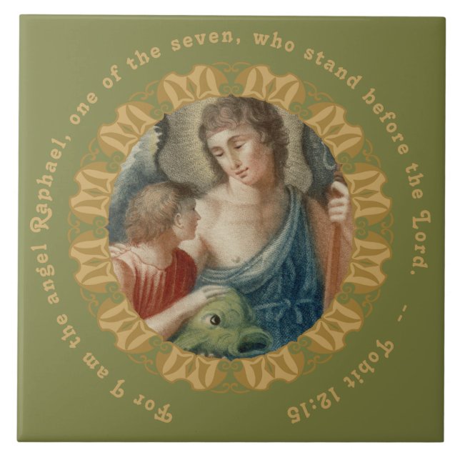 St. Raphael the Archangel (M 012) Kakelplatta (Framsidan)