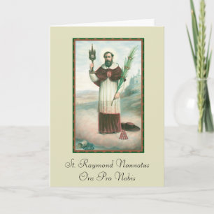 St. Raymond Nonnatus Greeting Card w/prayer Kort