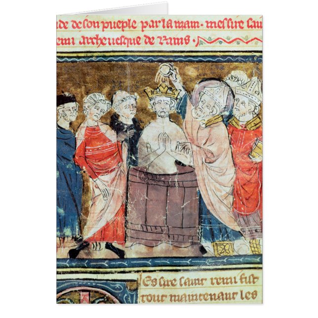 St. Remigius, biskop av Rheims att döpa Hälsningskort (Framsidan)