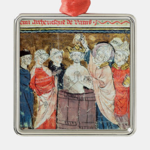 St. Remigius, biskop av Rheims att döpa Julgransprydnad Metall