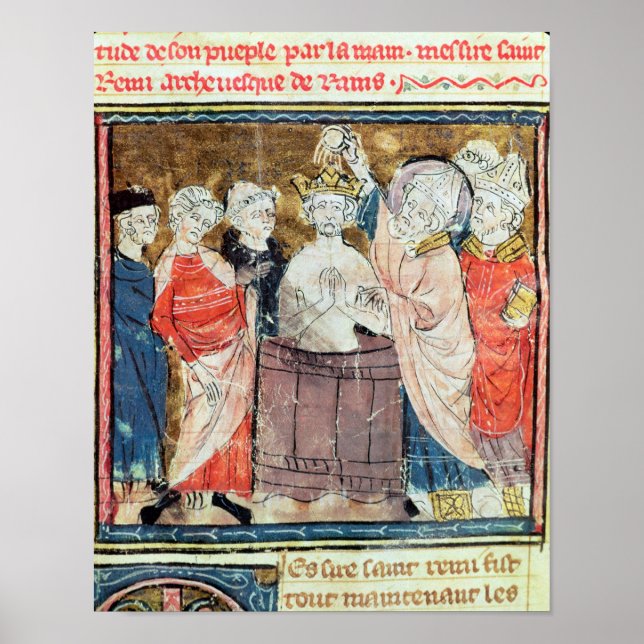 St. Remigius, biskop av Rheims baptizing Poster (Framsidan)