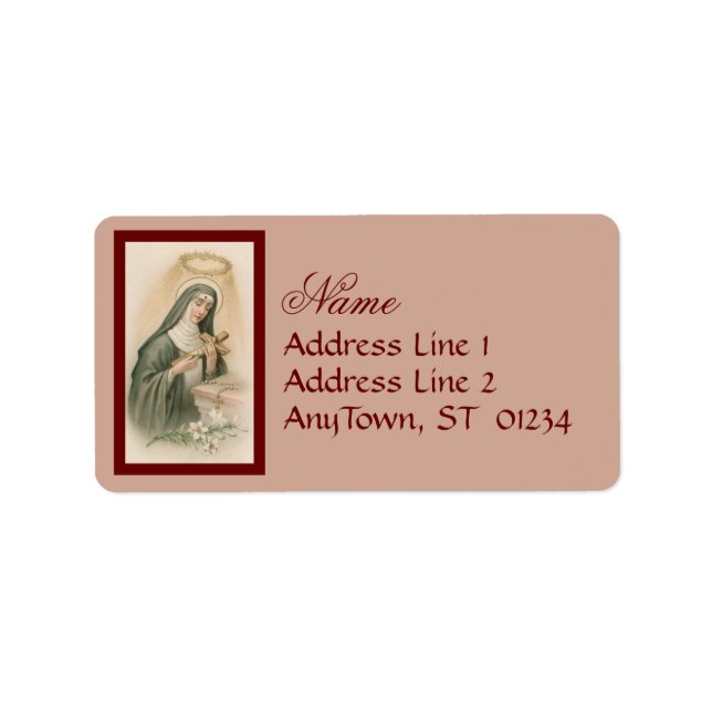St. Rita av Cascia (M 015) Adressetikett (Framsidan)