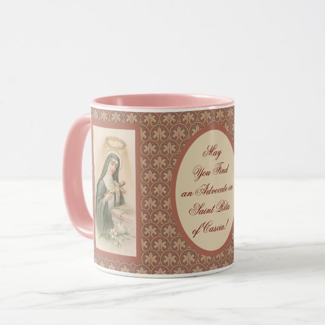 St. Rita av Cascia (M 015) Kaffe Mugg (Framsida vänster)