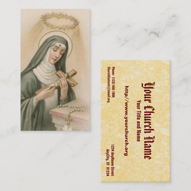 St. Rita av Cascia (M 015) Visitkort (Fram/baksida)