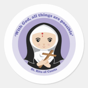 St. Rita av Cascia Runt Klistermärke