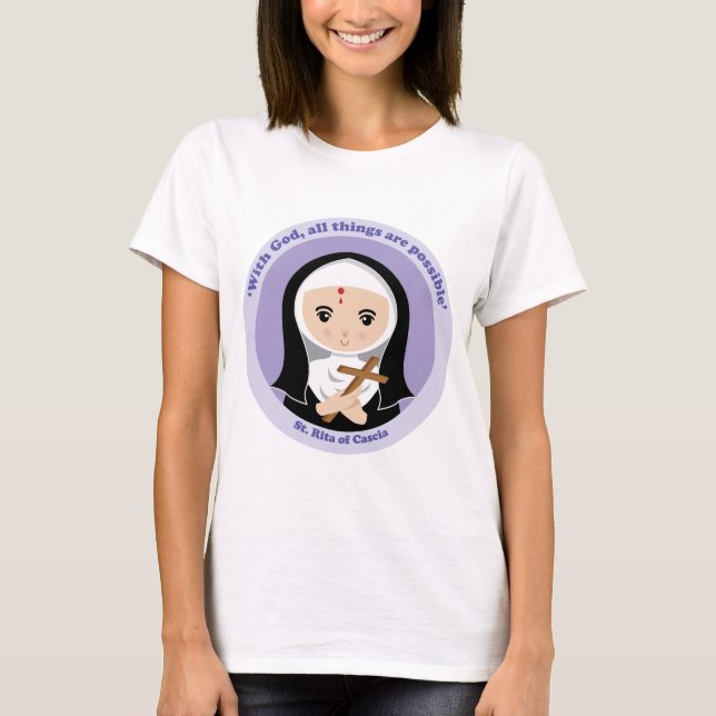 St. Rita av Cascia T Shirt (Framsida)