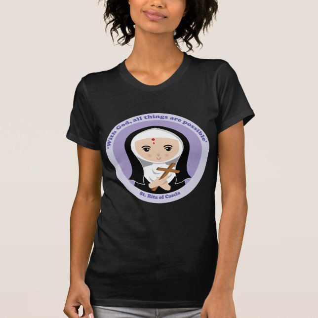 St. Rita av Cascia Tee Shirt (Framsida)