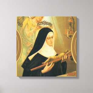 St. Rita av Cascia w/Crown av taggängeln Canvastryck