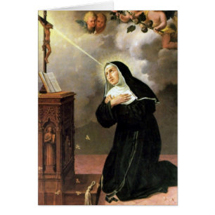 St. Rita från Cascia Religiösa Catholic Nun Änglar Hälsningskort