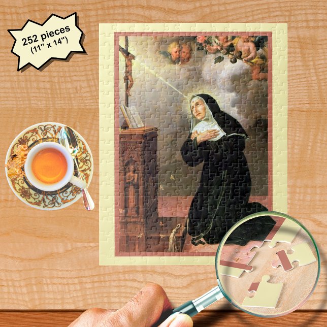 St. Rita med Bees Praying på en Crucifix Pussel (Skapare uppladdad)