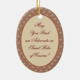 St. Rita of Cascia (M 015) Oval Julgransprydnad Keramik