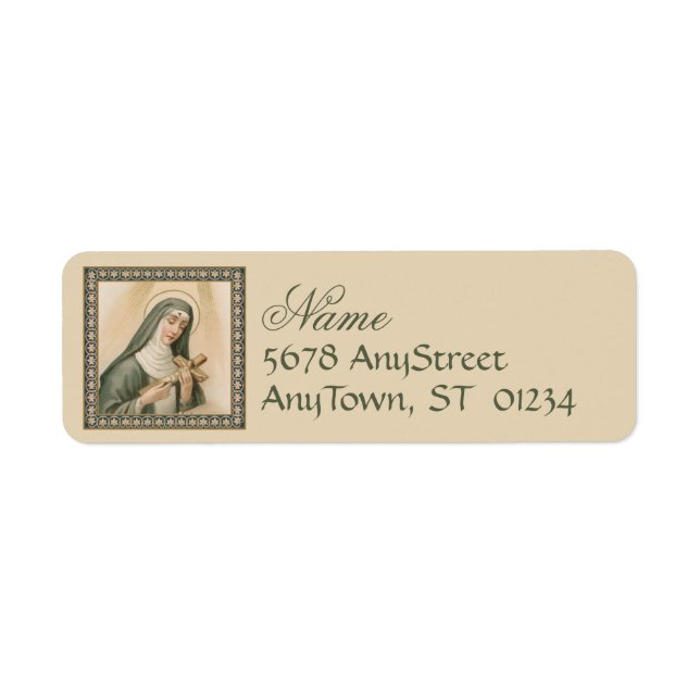 St. Rita of Cascia (M 015) Returadress Etikett (Framsidan)