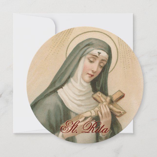 St. Rita of Cascia (M 015) Round Hälsning (Framsida)