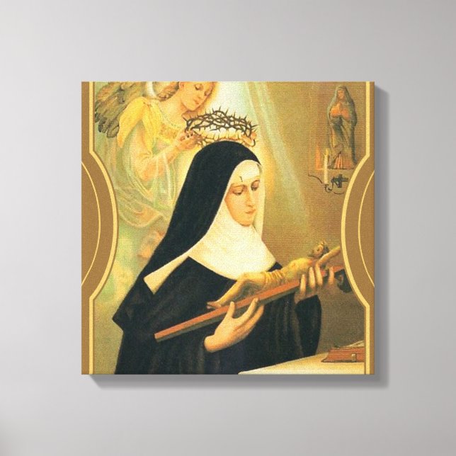St. Rita of Cascia w/Krona of Thorns Angel Canvastryck (Framsida)