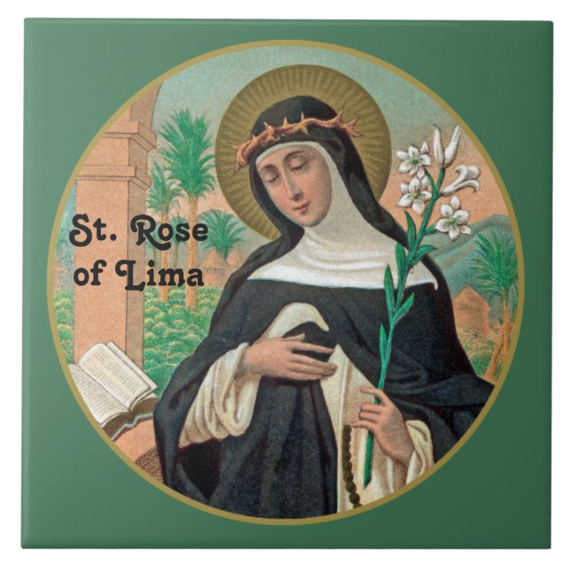 St. Ro i Lima (Detail; K 48) Kakelplatta (Framsidan)