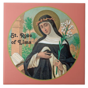 St. Ro i Lima (Detail; K 48) Kakelplatta