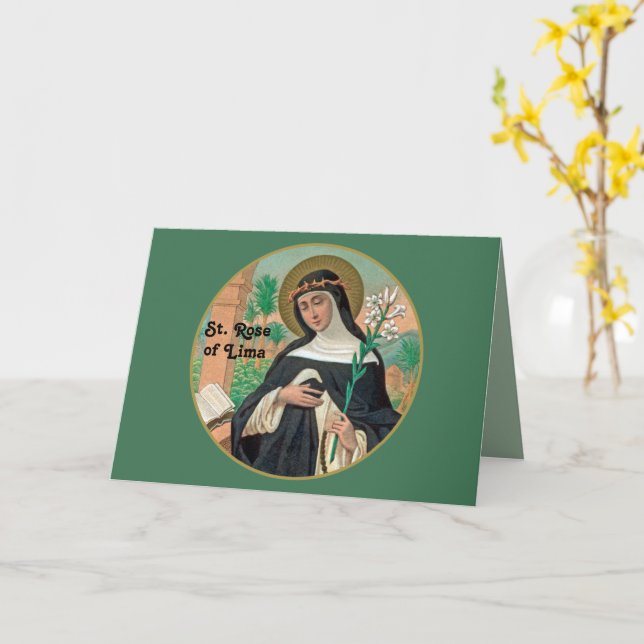 St. Ro i Lima (Detail; K 48) Kort (Gul blomma)