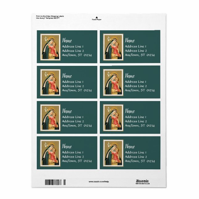 St. Ro i Lima och Kristus Child (M 023) Fraktsedel (Helt Ark)