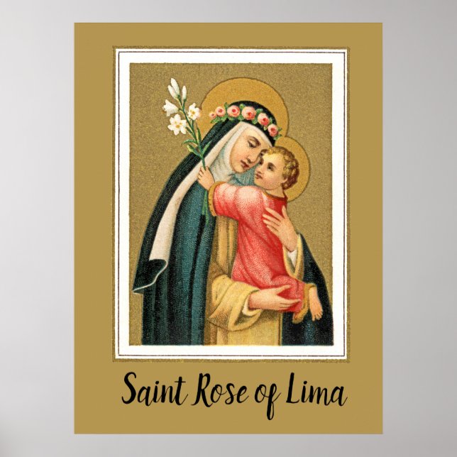 St. Ro i Lima och Kristus Child (M 023) Poster (Framsidan)
