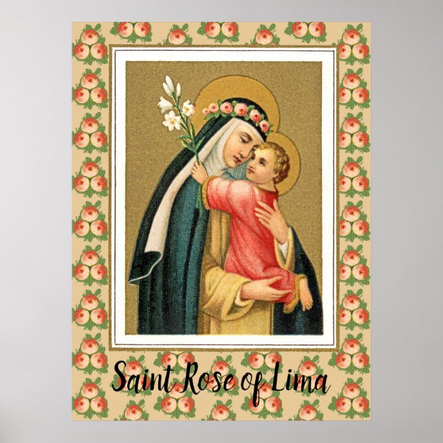 St. Ro of Lima och Kristus Child (M 023) Poster (Framsidan)