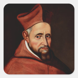 St. Robert Bellarmine Romersk bibliotekskonst Fyrkantigt Klistermärke