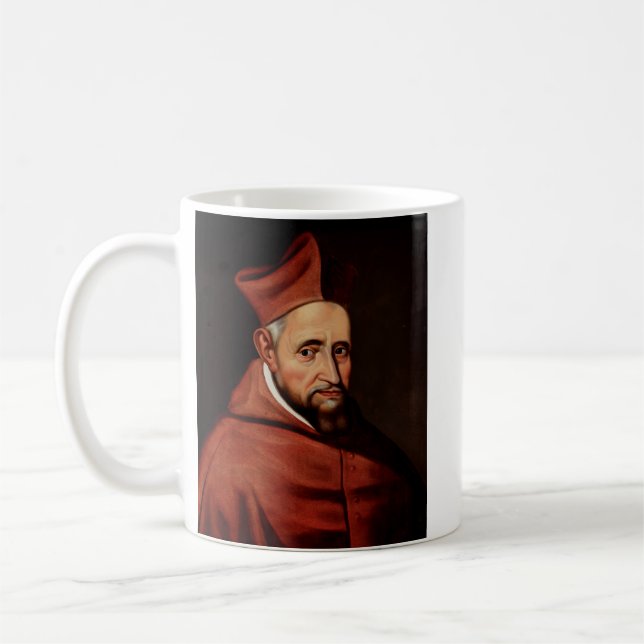 St. Robert Bellarmine Romersk bibliotekskonst Kaffemugg (Vänster)