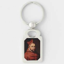 St. Robert Bellarmine Romersk bibliotekskonst Rektangulärt Silverfärgad Nyckelring