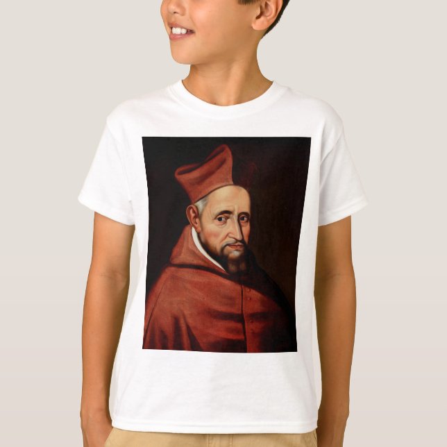 St. Robert Bellarmine Romersk bibliotekskonst T Shirt (Framsida)