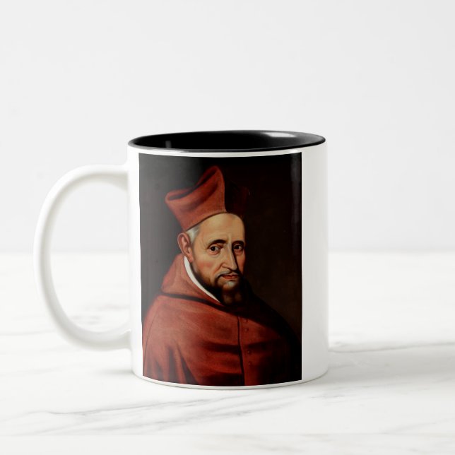 St. Robert Bellarmine Romersk bibliotekskonst Två-Tonad Mugg (Vänster)