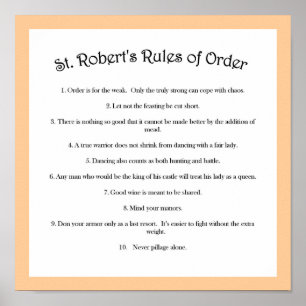 St. Robert's Regler of Order Poster