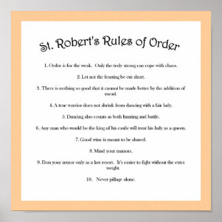 St. Robert's Regler of Order Poster
