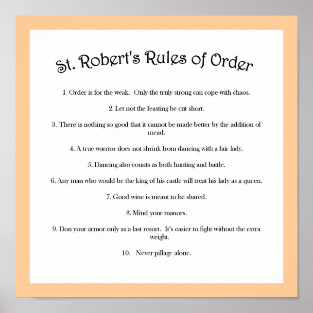 St. Robert's Regler of Order Poster (Framsidan)