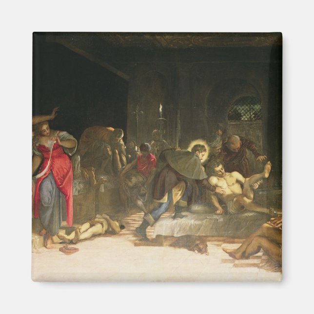 St. Roch Curing the Plague Magnet (Framsidan)