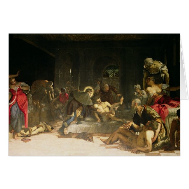 St. Roch som kurerar epidemin Hälsningskort (Framsidan Horizontal)