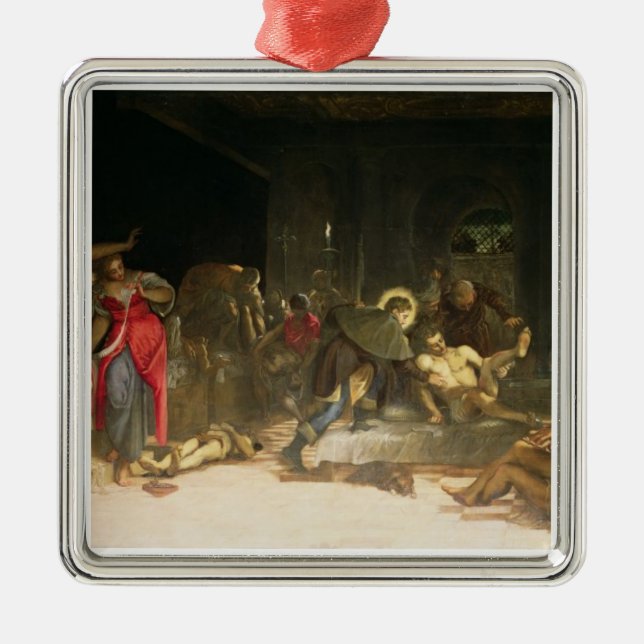 St. Roch som kurerar epidemin Julgransprydnad Metall (Framsidan)