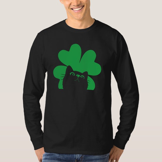St Saint Patrick's Day Cat Men Women Kids T Shirt (Framsida)