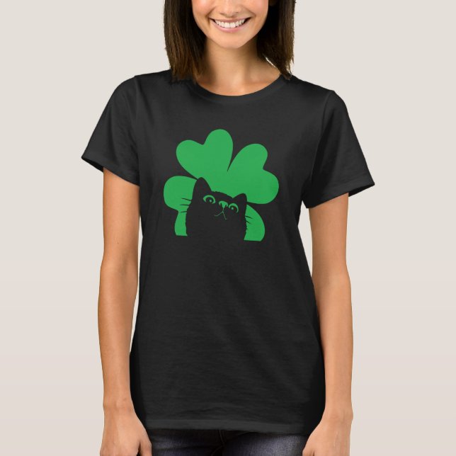 St Saint Patrick's Day Cat Men Women Kids T Shirt (Framsida)