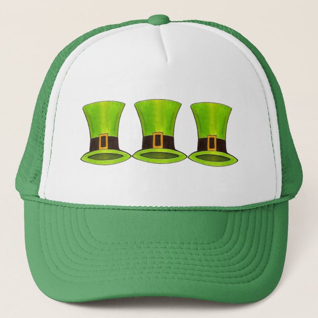 St. Saint patrick's day Grönt Leprechaun Tophat Keps (Framsida)