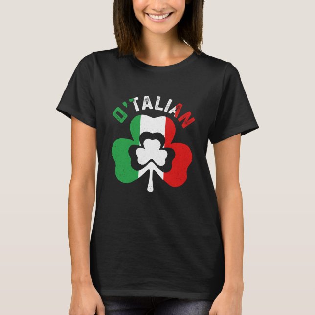 St Saint Patricks Day Irish Italian O'talian T Shirt (Framsida)
