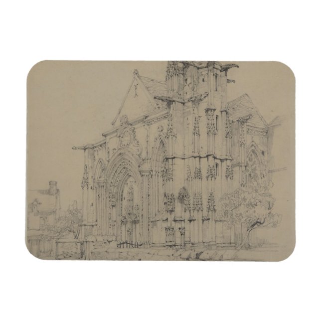 St. Sauveur, Dives, Normandie, c.1821 Magnet (Horisontell)