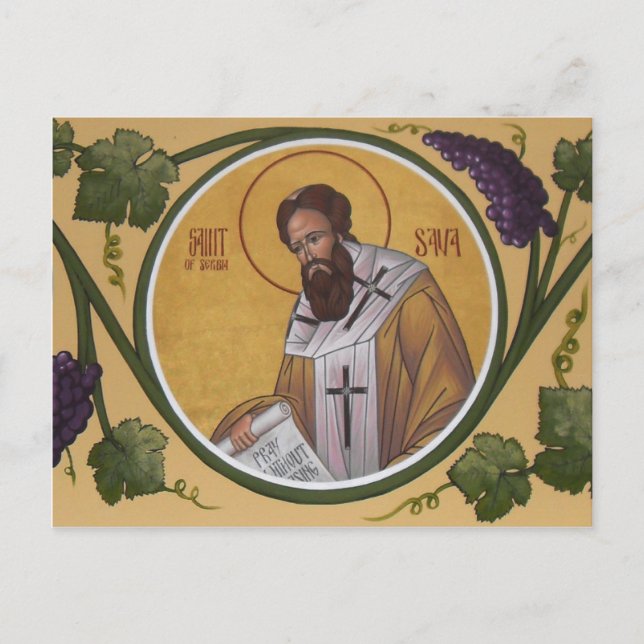 St. Sava Prayer Card Vykort (Framsida)