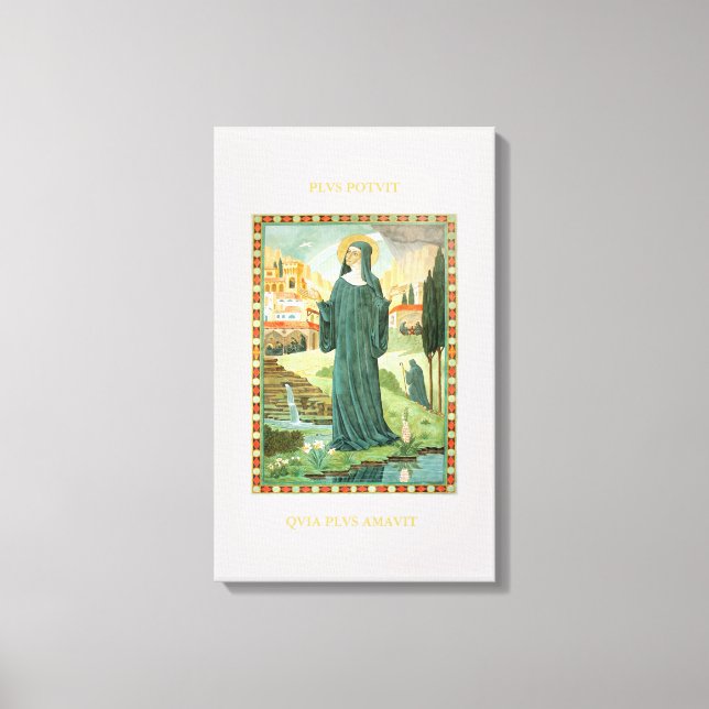 St. Scholastica & St. Benedict Canvastryck (Framsida)