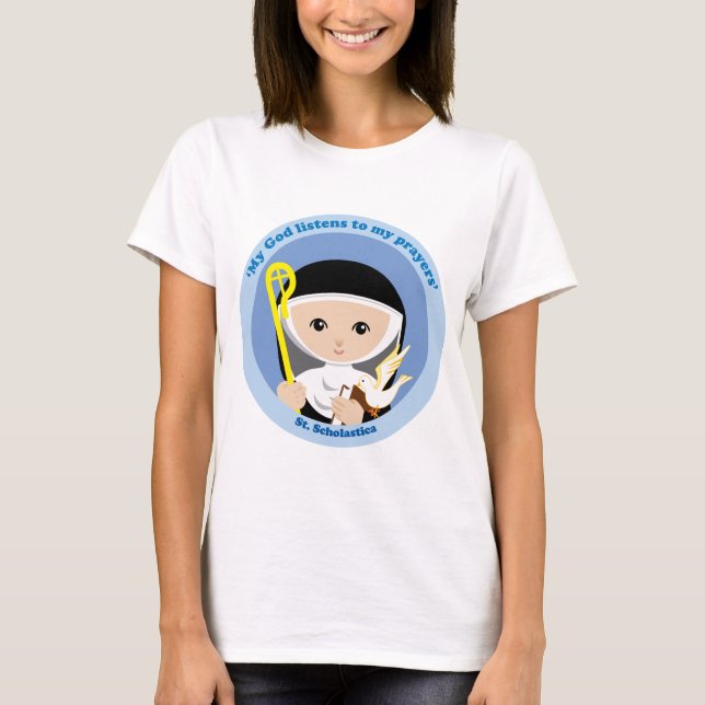 St. Scholastica T-shirt (Framsida)