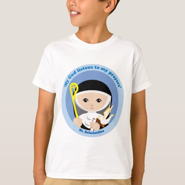 St. Scholastica Tee Shirt (Framsida)