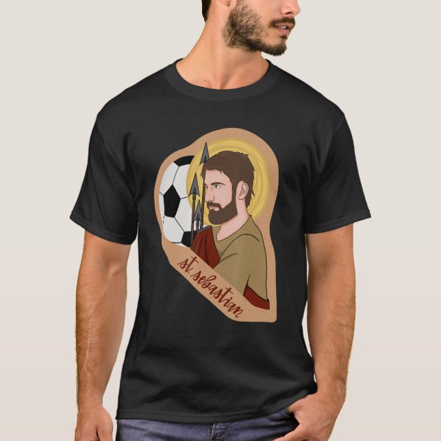 St Sebastian Archery Archer Catholic Patron Saint  T Shirt (Framsida)